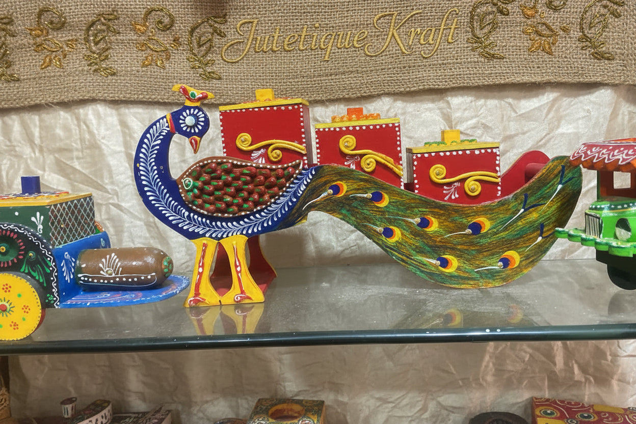 Royal Peacock Multi-Section Dry Fruit Platter by Jutetique Kraft