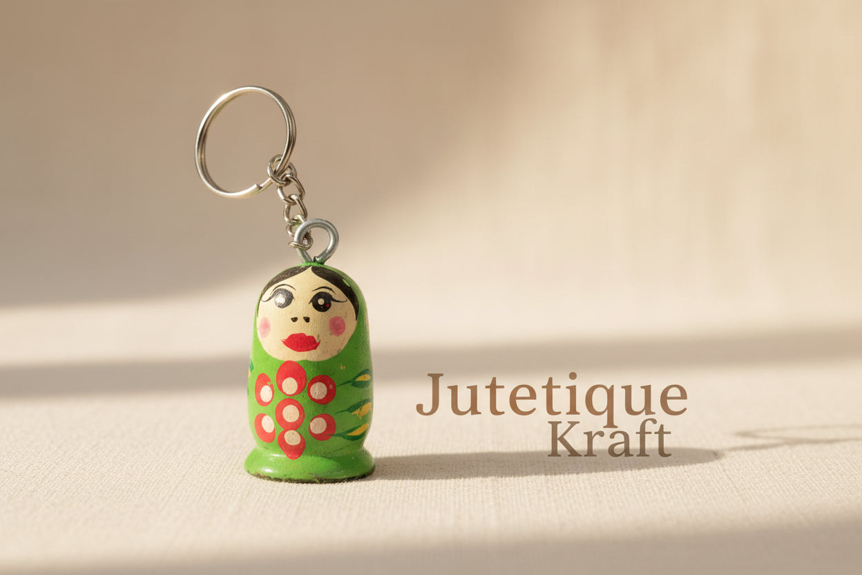 Varanasi Handmade Wooden Doll Keyrings