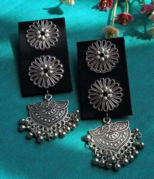 Handcrafted Fabric Statement Earrings by Jutetique