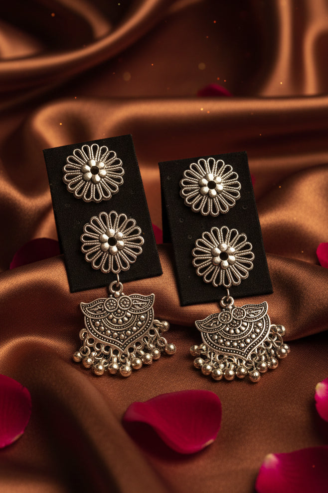 Handcrafted Fabric Statement Earrings by Jutetique