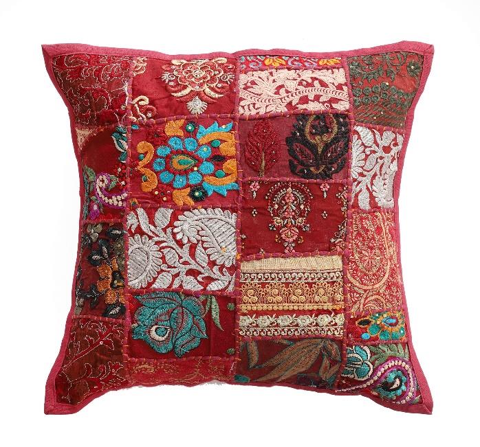 Bohemian Bliss: Handcrafted Patchwork Khambadiya Cushion Covers