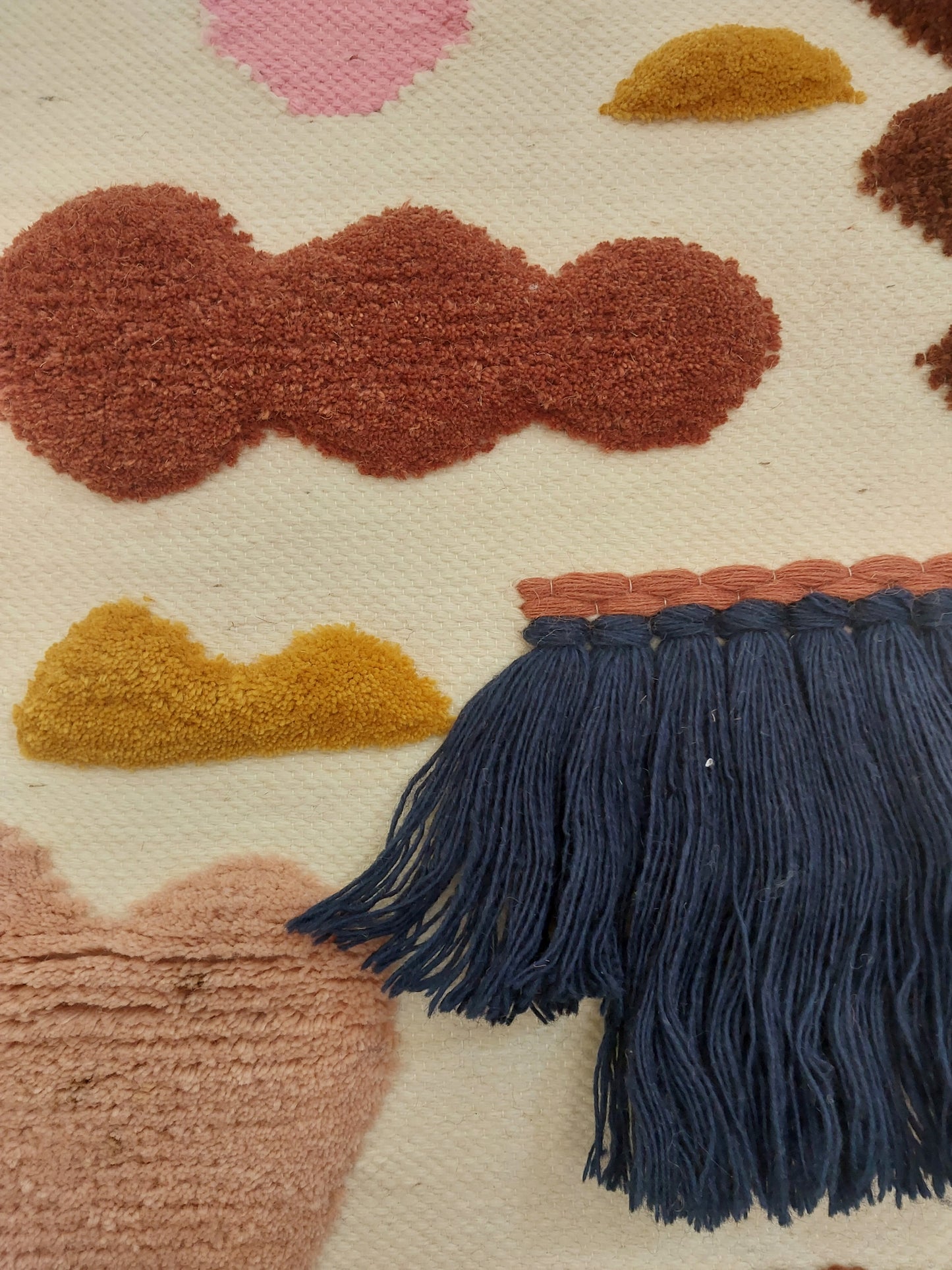 Hand-Woven "Horizon" Mixed-Media woolen Tapestry