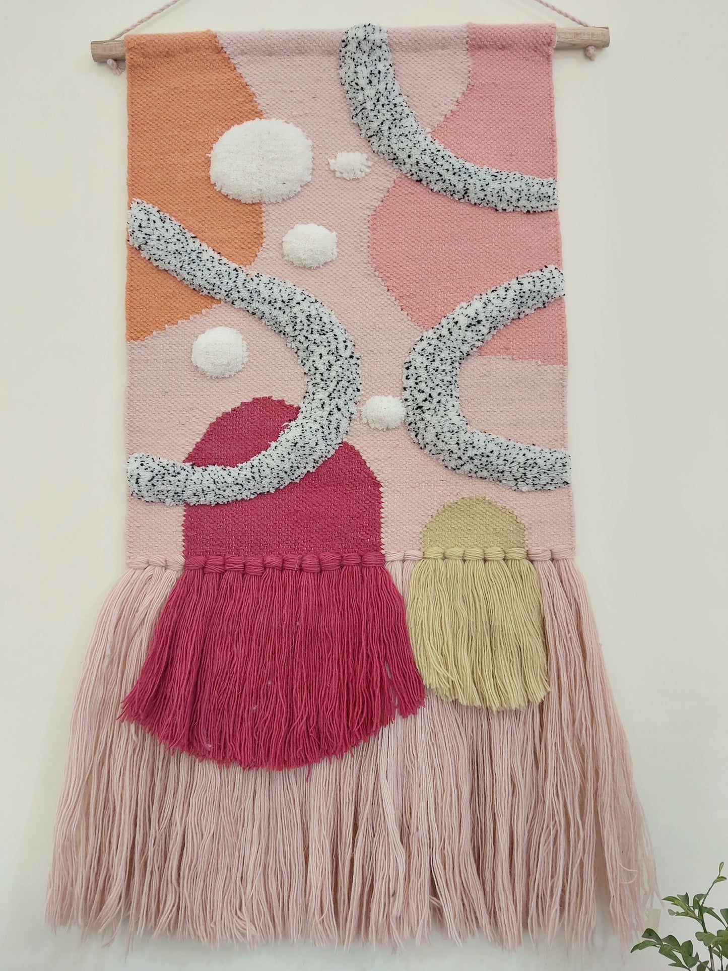 The Varanasi Abstract: Hand-Tufted Woolen Wall Tapestry (18" x 28")