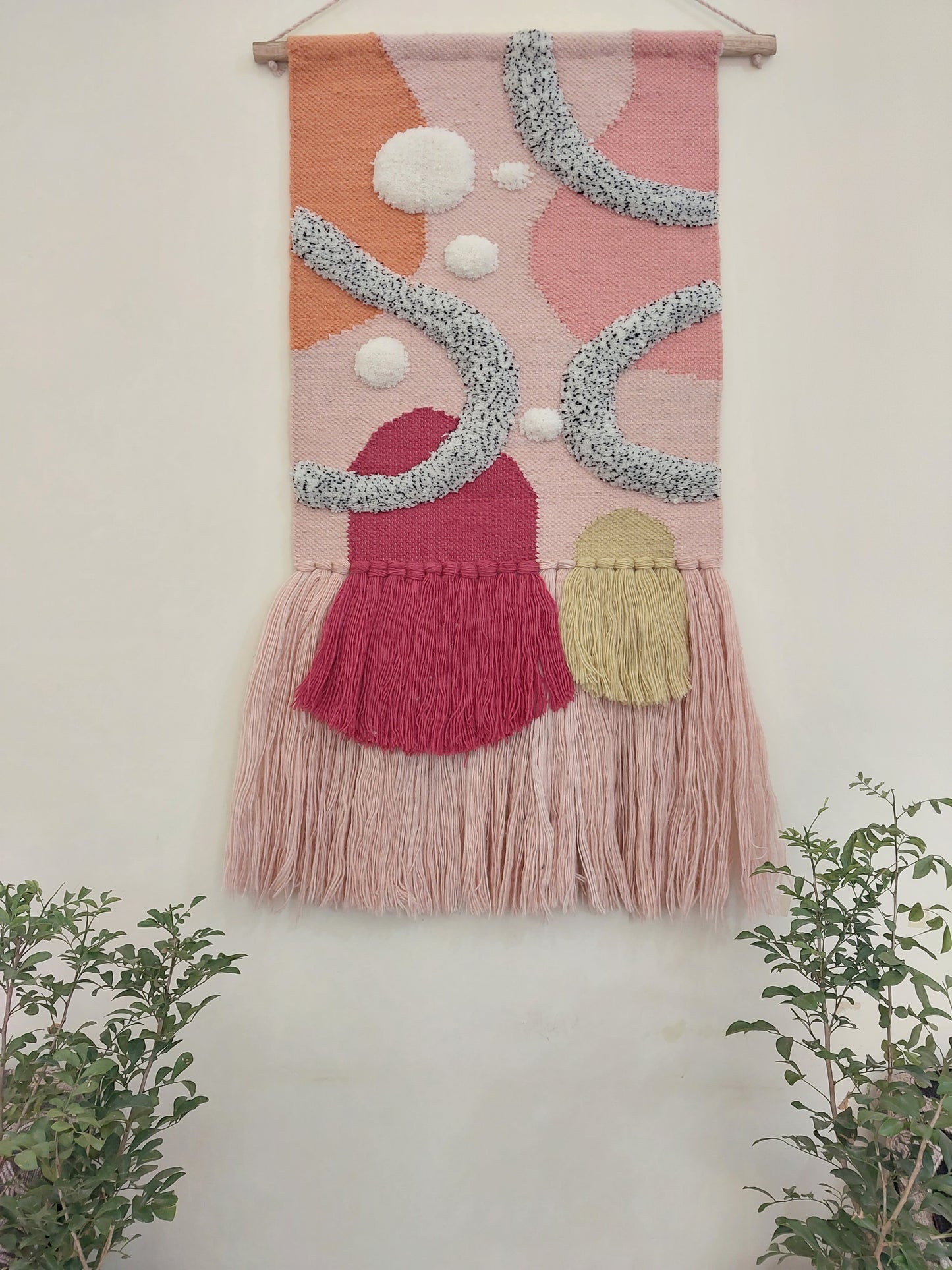 The Varanasi Abstract: Hand-Tufted Woolen Wall Tapestry (18" x 28")