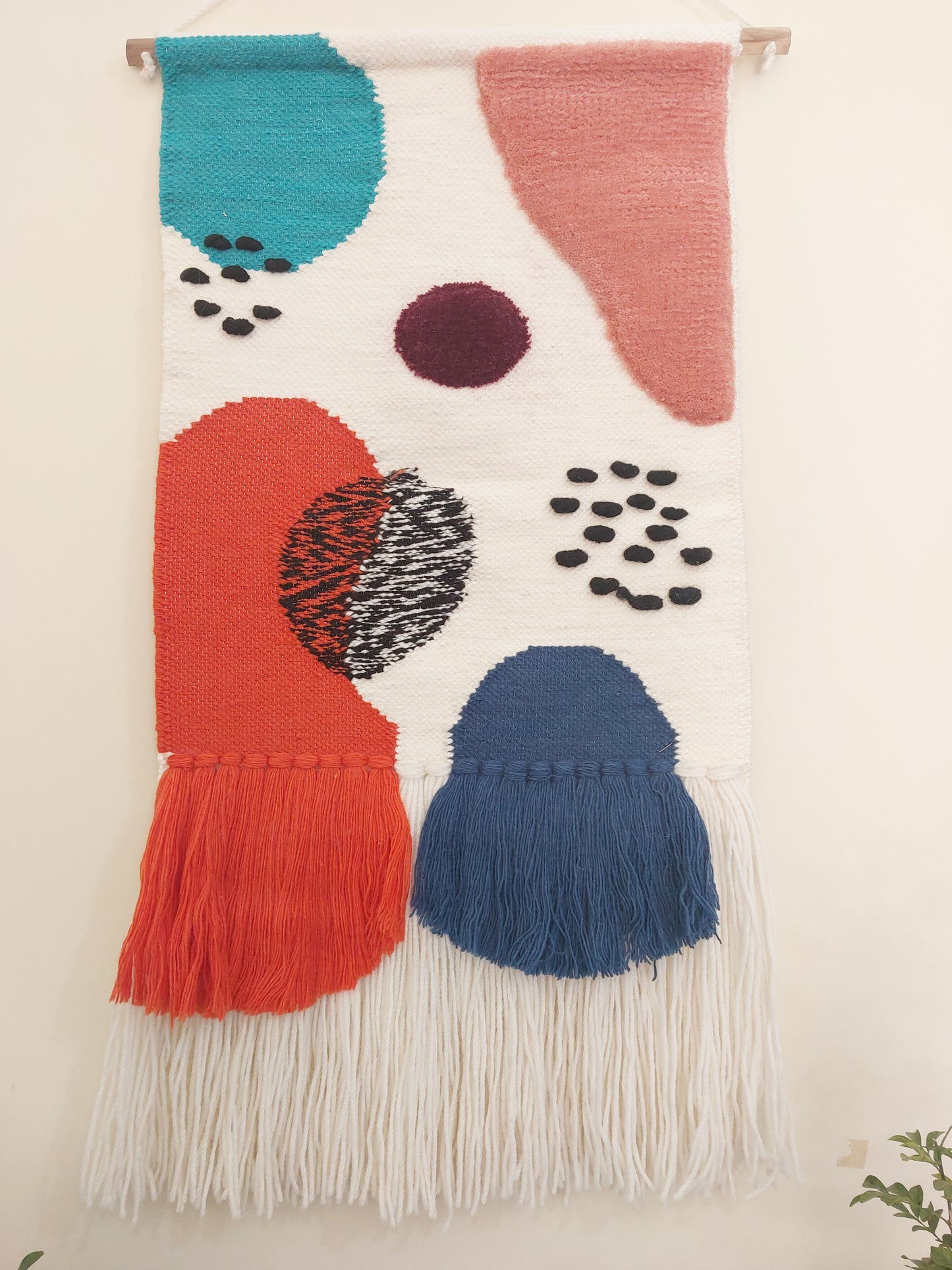 Jutetique Hand-Woven Woolen "Sliver" Hanging – Minimalist 18-Inch Wall Accent