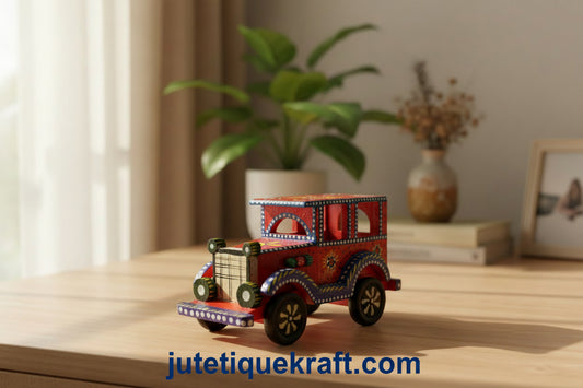 Handmade Wooden Vintage Car Model