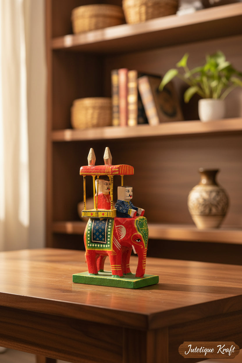 Handcrafted Wooden Ambari Elephant