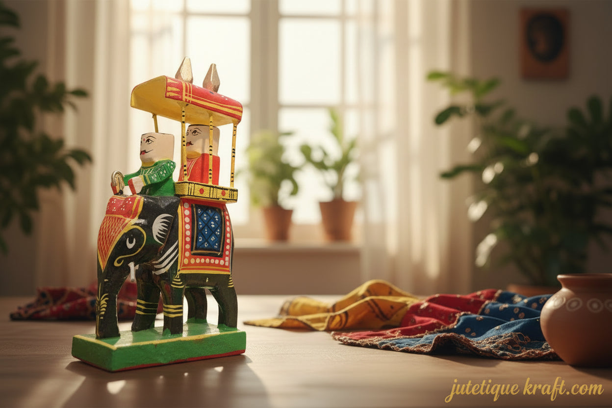 Handcrafted Wooden Ambari Elephant