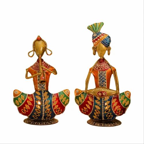 Musician Couple pair with T-Light on the Back