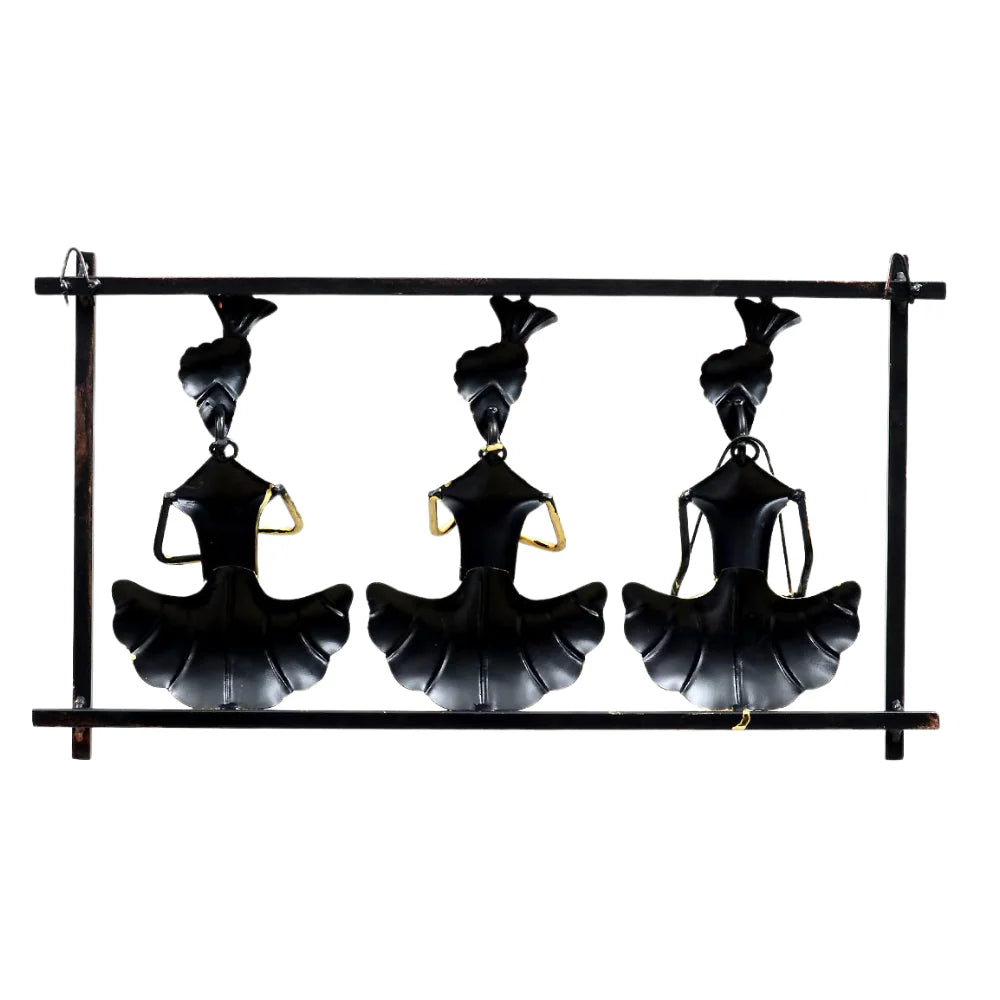 Handcrafted Metal Sardar Musician Wall Frames (Set of 3)