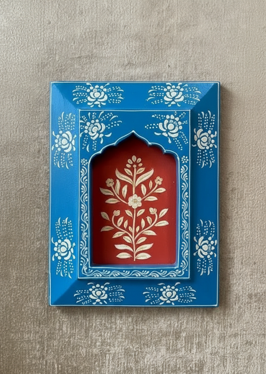 Hand-Painted Wooden Jharokha Wall Art Set of 3
