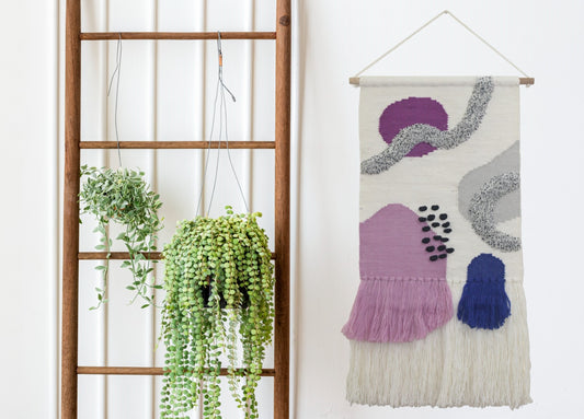 Handmade Woolen Abstract Wall Hanging - Modern Fiber Art Decor