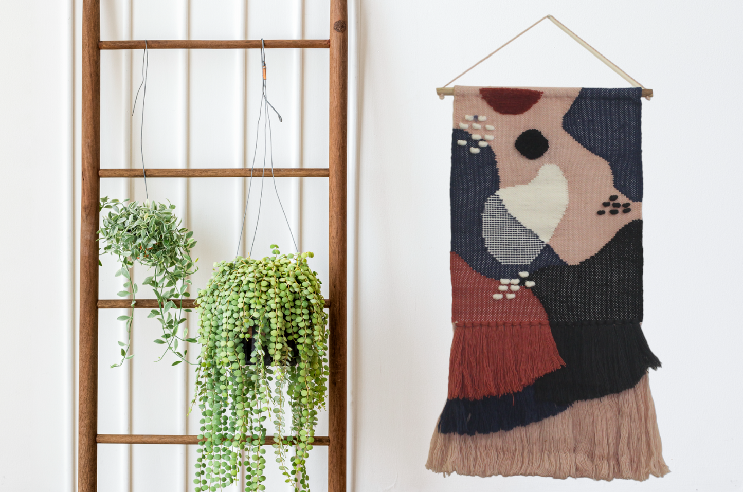 Modern Abstract Hand-Woven Wall Hanging