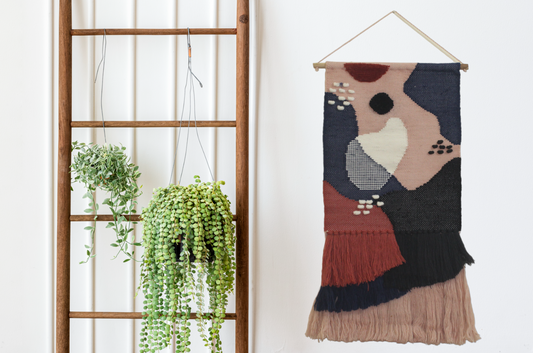 Modern Abstract Hand-Woven Wall Hanging