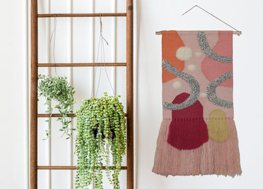 The Varanasi Abstract: Hand-Tufted Woolen Wall Tapestry (18" x 28")