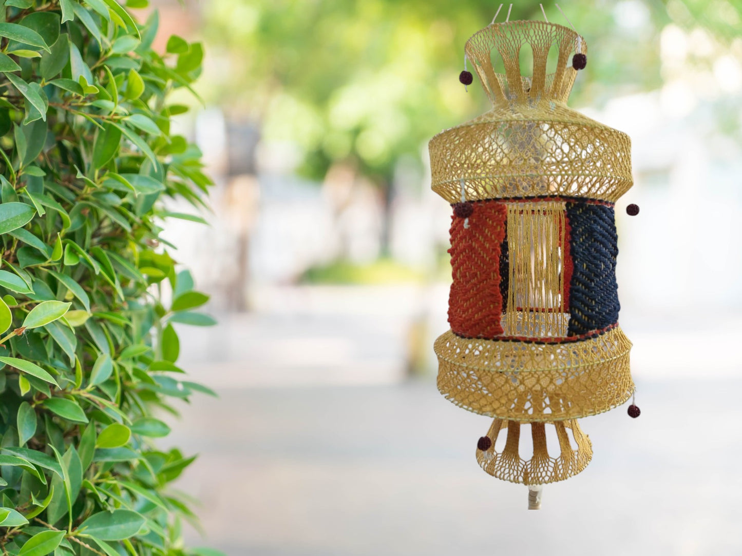 Jutetique's Handcrafted Woolen Lampshade