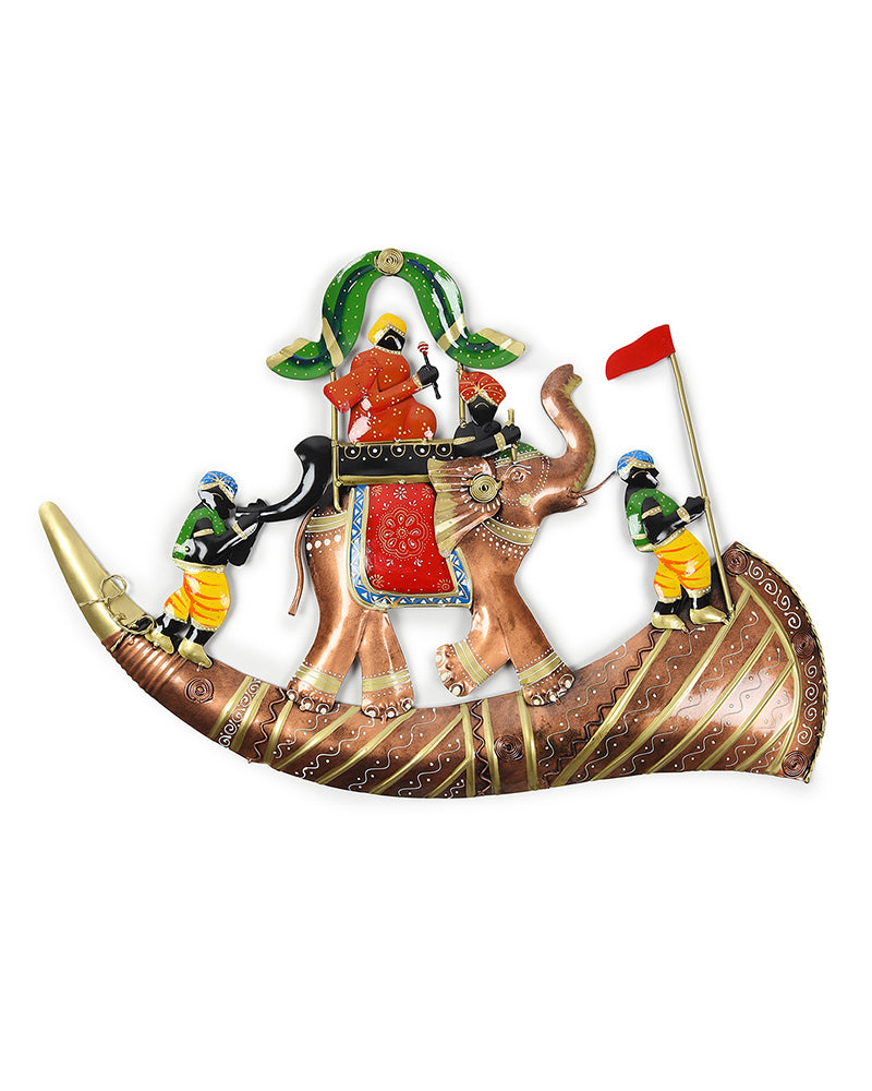 Metal Elephant Baarat Wall Hanging