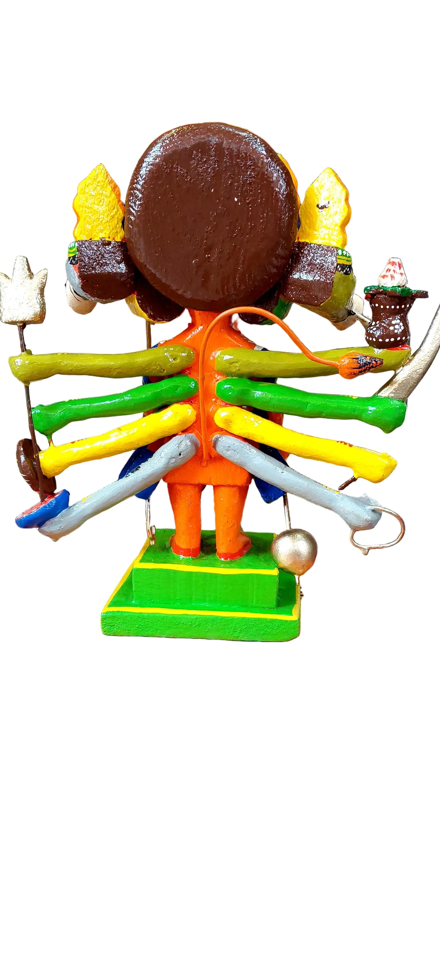 Handmade Wooden Panchmukhi Hanuman Statue