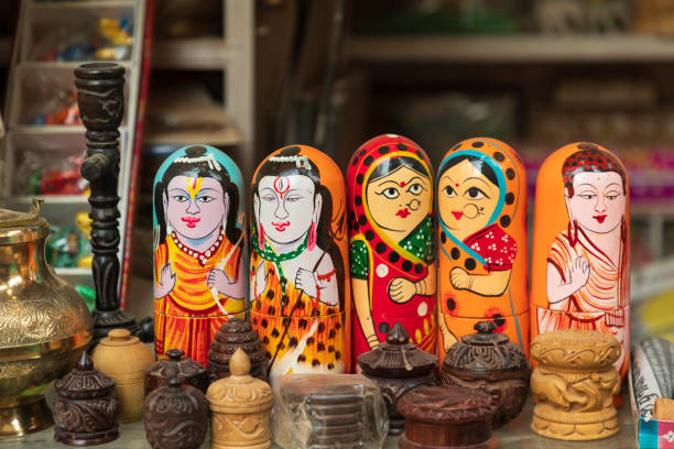 Wooden Handmade Nesting Dolls in set of 5 Shiva Family and Ram Darbaar