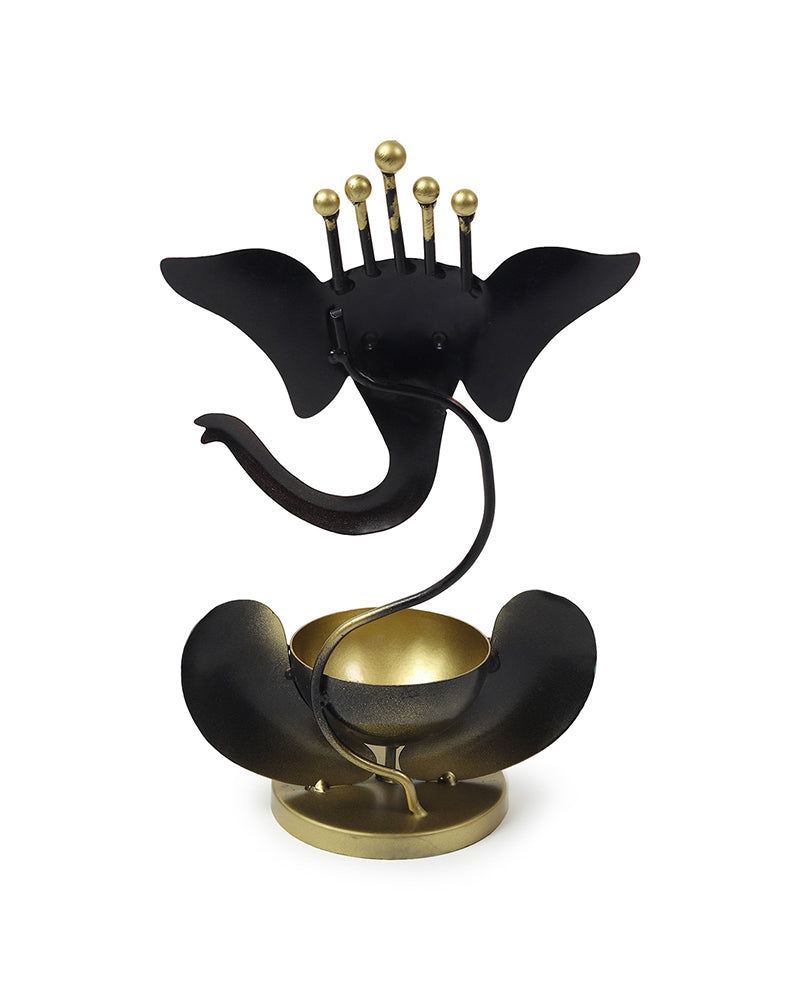 Metal Ganesh T-Light for Home and Gift