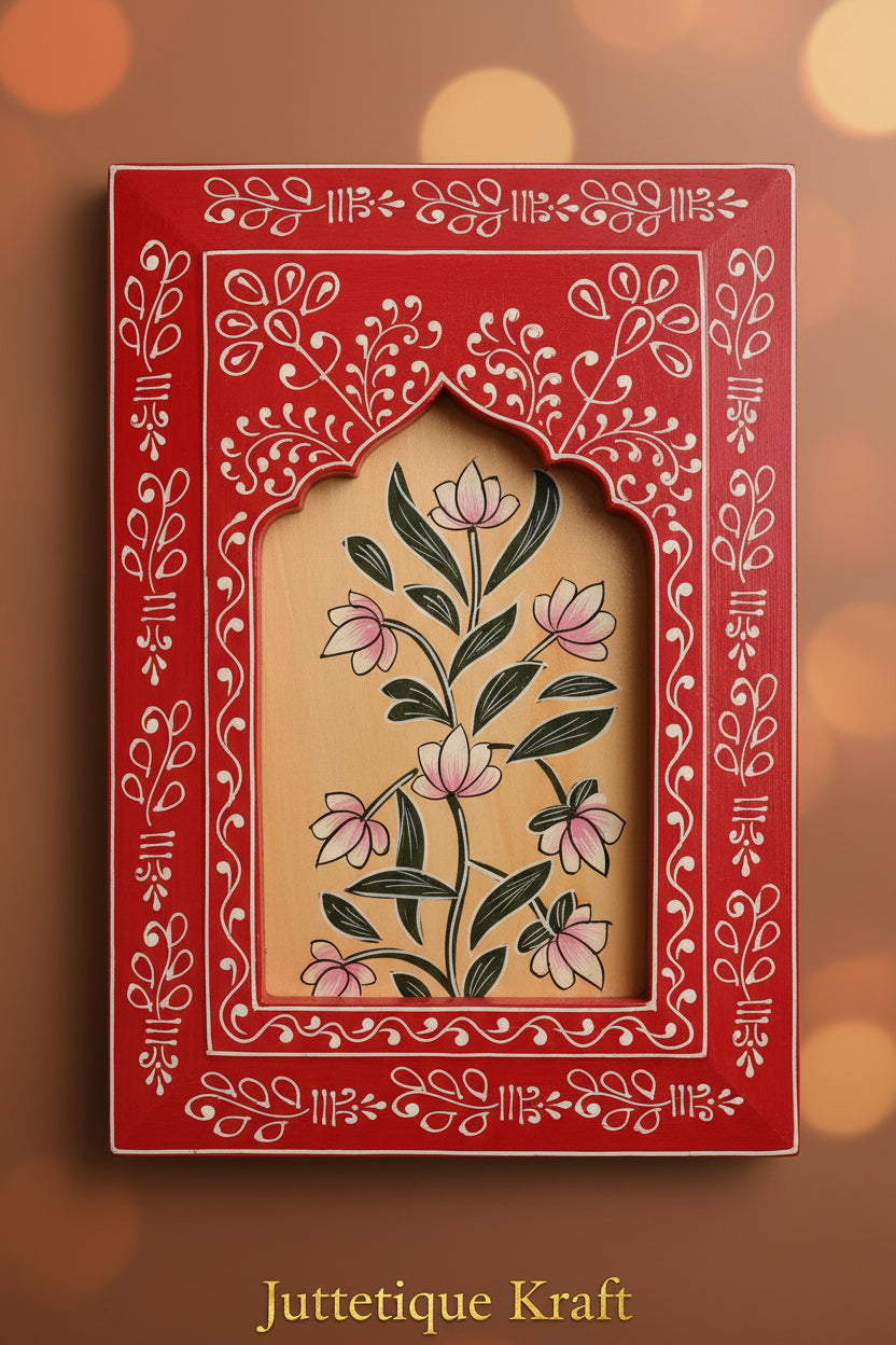 The Heritage Jharokha: Hand-Painted Wooden Wall Frame