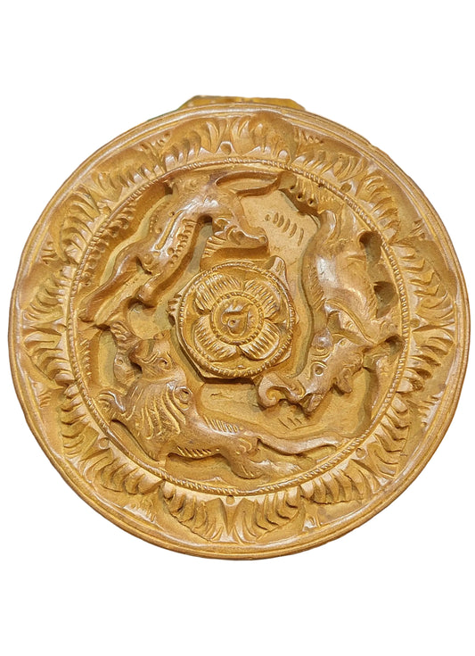 5-Inch Hand-Carved Wildlife Artisan Wooden Box