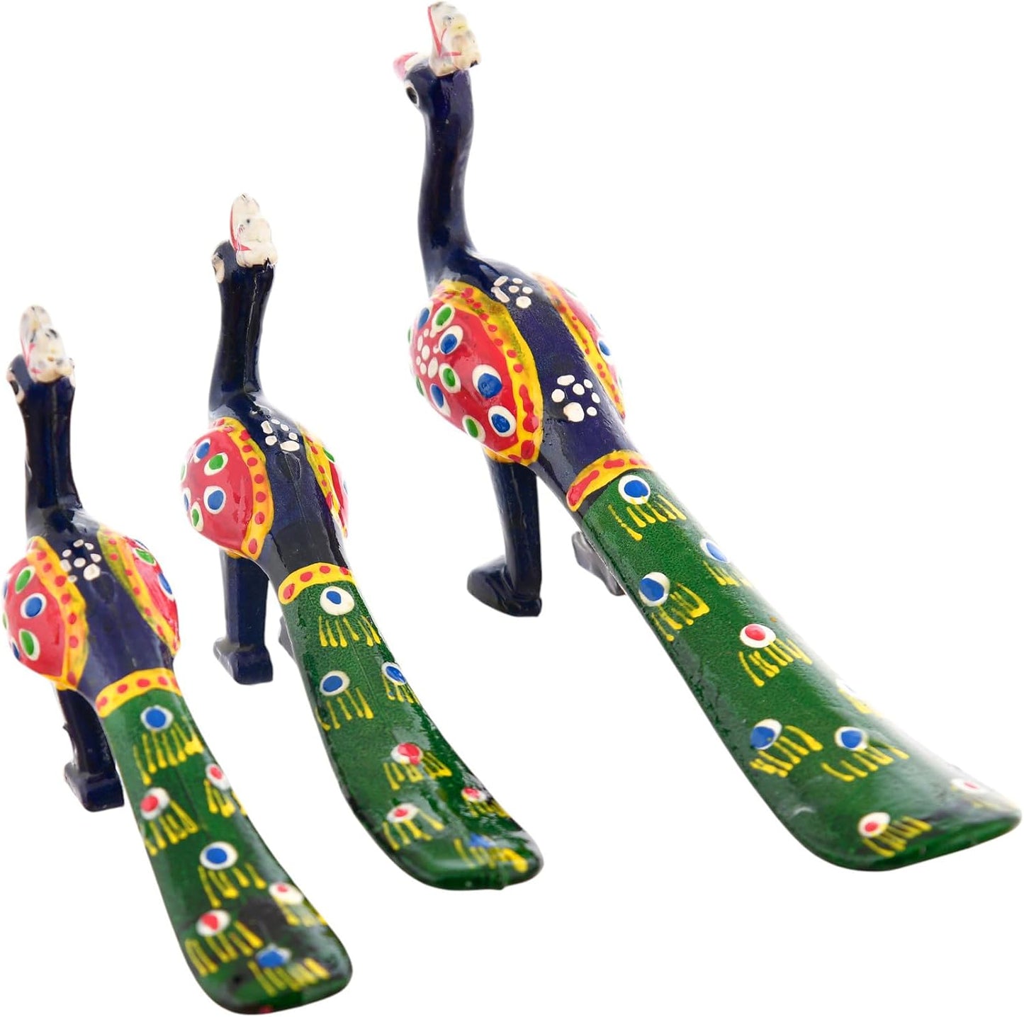 Paper Mâché Peacock Set (3 Pieces)