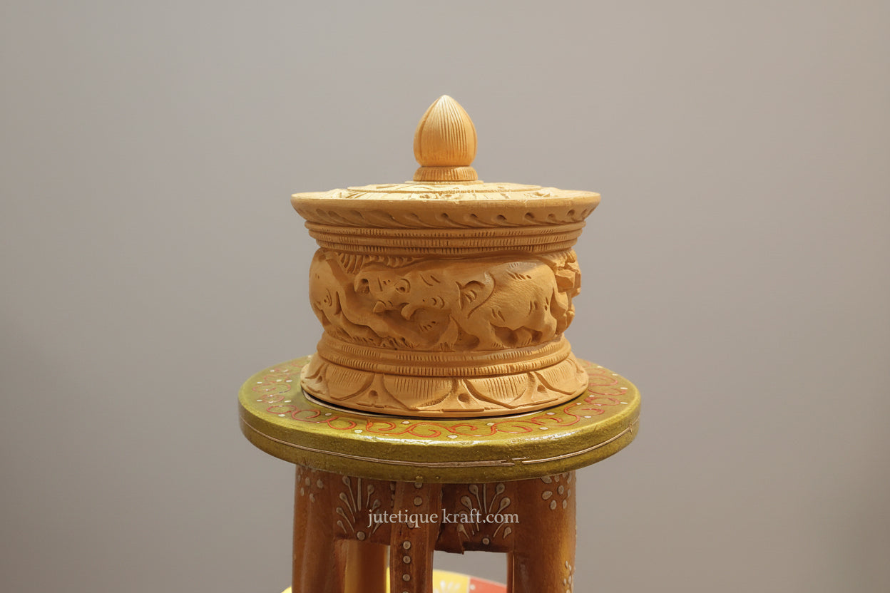 Hand-Carved Artisan Wildlife Wooden Boxes