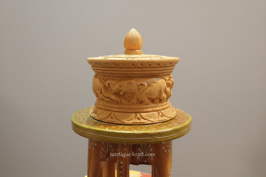 Hand-Carved Artisan Wildlife Wooden Boxes