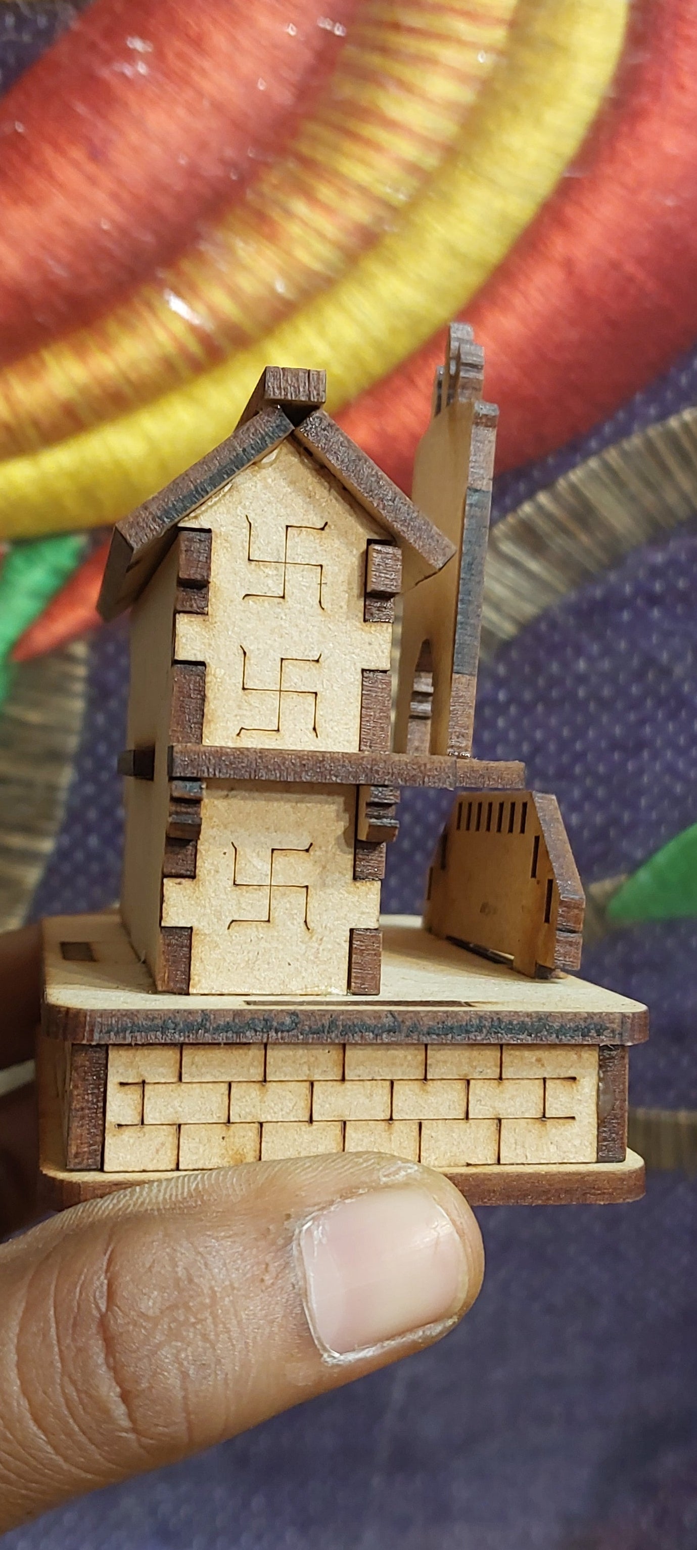 Wooden Miniature Replica of Badrinath Temple