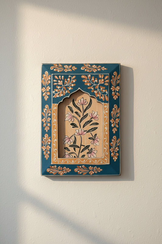 The Heritage Jharokha: Hand-Painted Wooden Wall Frame