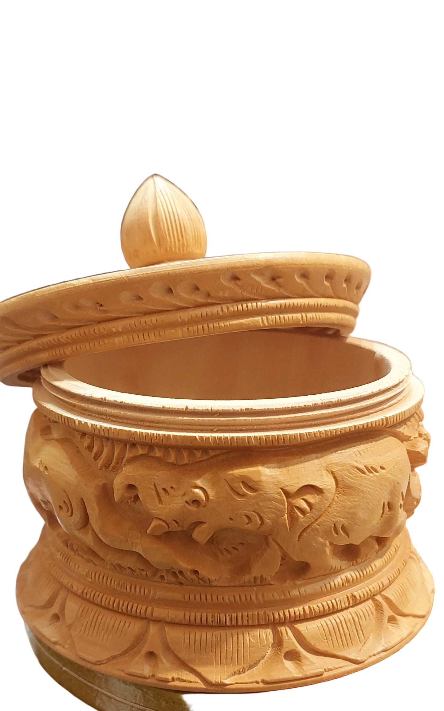 Hand-Carved Artisan Wildlife Wooden Boxes