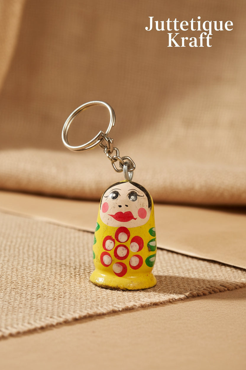 Varanasi Handmade Wooden Doll Keyrings