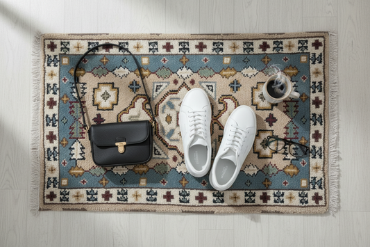 Artisan Geometric Tribal Wool Rug (2' x 3')