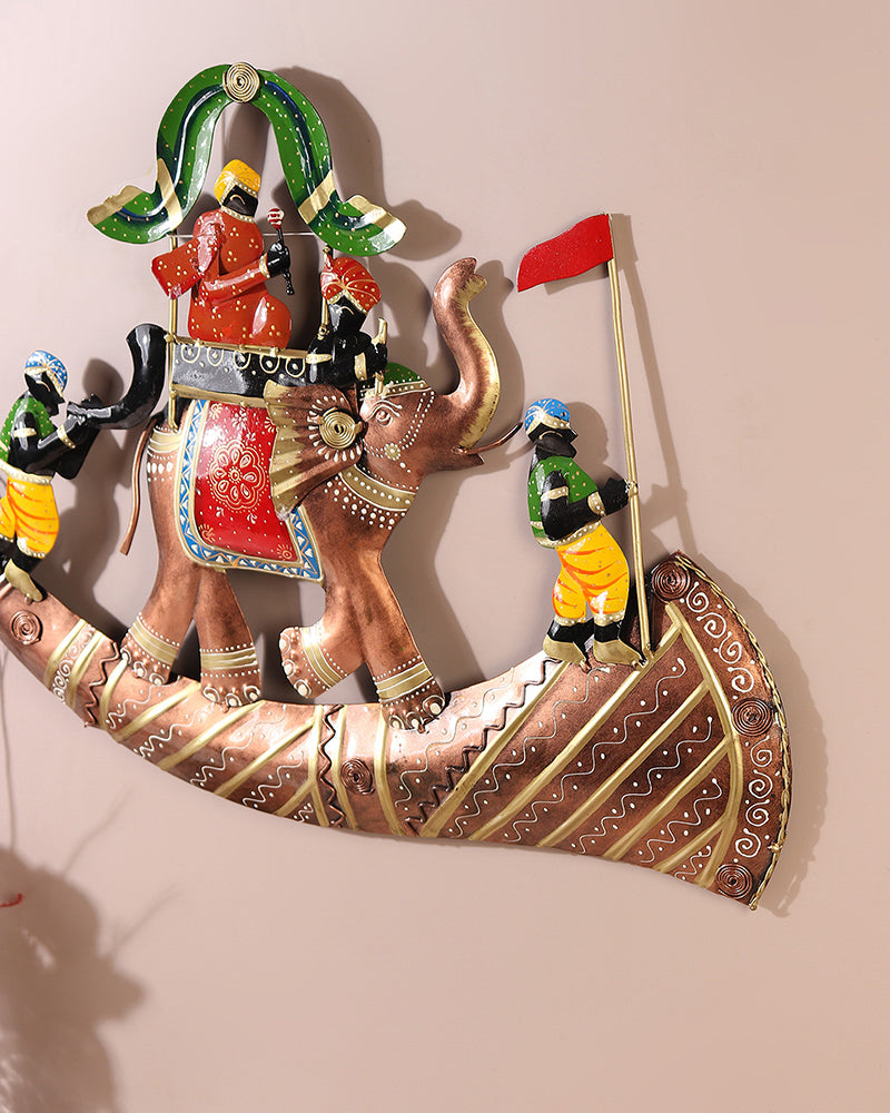 Metal Elephant Baarat Wall Hanging