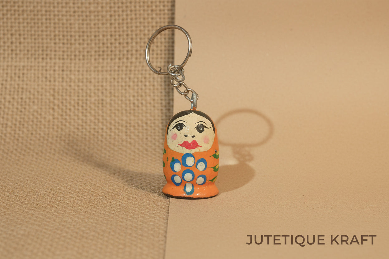 Varanasi Handmade Wooden Doll Keyrings