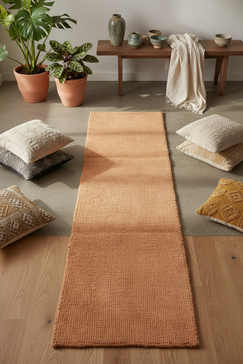 Vibrant Hand-Knotted Woolen Runner (2' x 8')