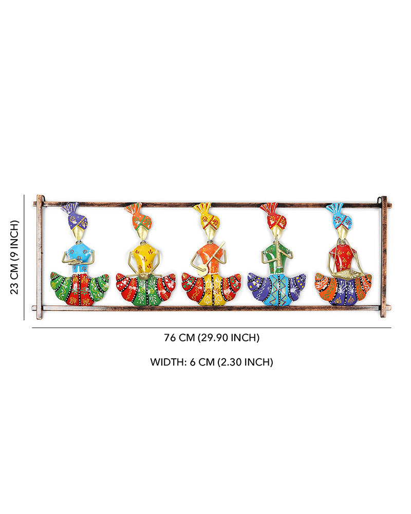 Metal 5 Musician Wall Hanging Frame